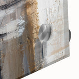 Close-up of an abstract wall art design showcasing colorful strokes and lines in a modern acrylic glass format, ideal for contemporary decor.