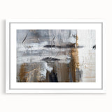 Framed abstract wall art showcasing vibrant strokes and lines in a white mat, ideal for modern home decor and artistic interiors.