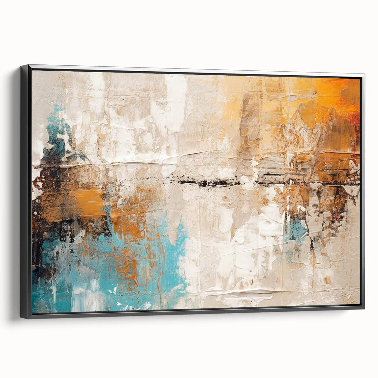 Framed canvas art showcasing an abstract strokes and lines design in black, emphasizing modern aesthetics and stylish home decor.