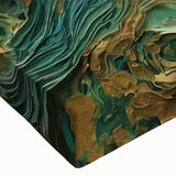 Abstract canvas wall art featuring vibrant strokes and lines in a blend of blue, orange, and yellow hues, ideal for modern decor.