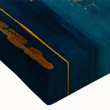 Close-up of an abstract wall art canvas showcasing vibrant strokes and lines in bold colors, perfect for modern home decor enhancement.