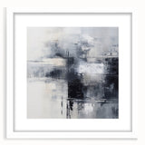 Framed abstract wall art showcasing colorful strokes and lines in a modern design, featuring a white mat and sleek frame for stylish decor.
