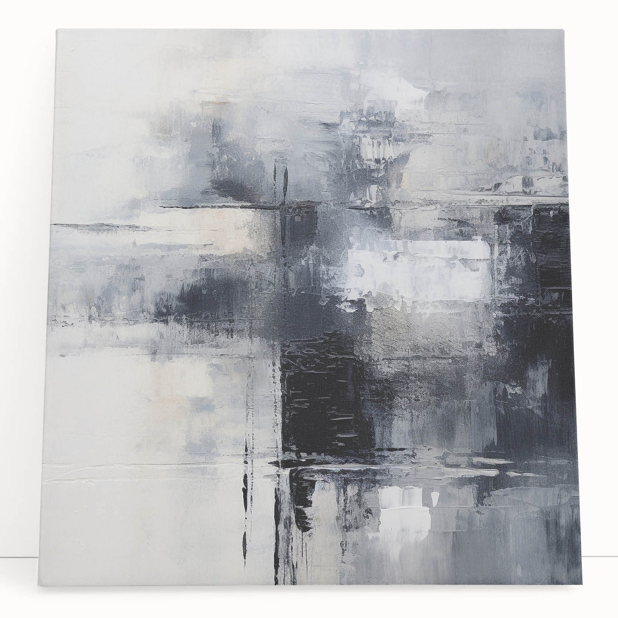 Abstract strokes and lines design on stretched canvas wall art, showcasing vibrant colors and modern aesthetics, ideal for contemporary decor.