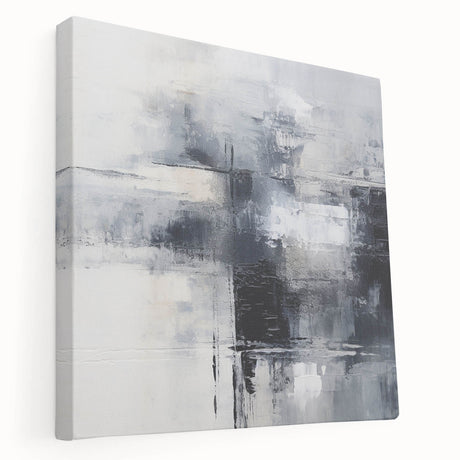 Abstract strokes and lines canvas wall art in vibrant colors, showcasing a modern design with a side view of the stretched canvas, ideal for contemporary decor.