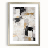 Abstract strokes and lines design framed wall art in silver, showcasing a modern aesthetic with subtle textures and a minimalist style.