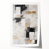 Abstract wall art print showcasing vibrant strokes and lines in shades of blue, orange, and yellow, perfect for modern home decor.