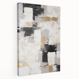 Abstract wall art design showcasing vibrant strokes and lines in a colorful palette, printed on stretched canvas for modern decor.