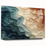 Abstract wall art featuring colorful strokes and lines on acrylic glass, showcasing a modern design in a side view, ideal for contemporary decor.