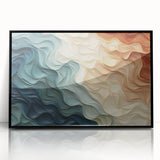 Framed abstract wall art featuring dynamic strokes and lines in vibrant colors, set against a sleek black frame, ideal for modern decor.