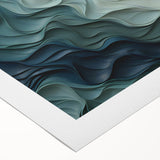 Abstract wall art design on rolled canvas showcasing vibrant strokes and lines in shades of blue, orange, and yellow, perfect for modern home decor.