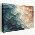 Abstract wall art featuring vibrant strokes and lines in various colors, presented on a stretched canvas with a side view, perfect for modern decor.