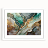 Abstract strokes and lines wall art design featuring a modern aesthetic with a white frame and mat, ideal for contemporary decor.