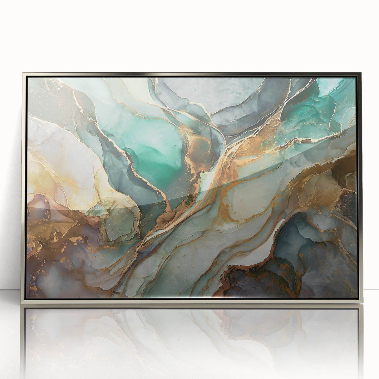 Framed abstract wall art showcasing dynamic strokes and lines in silver and black, perfect for modern decor or minimalistic interiors.