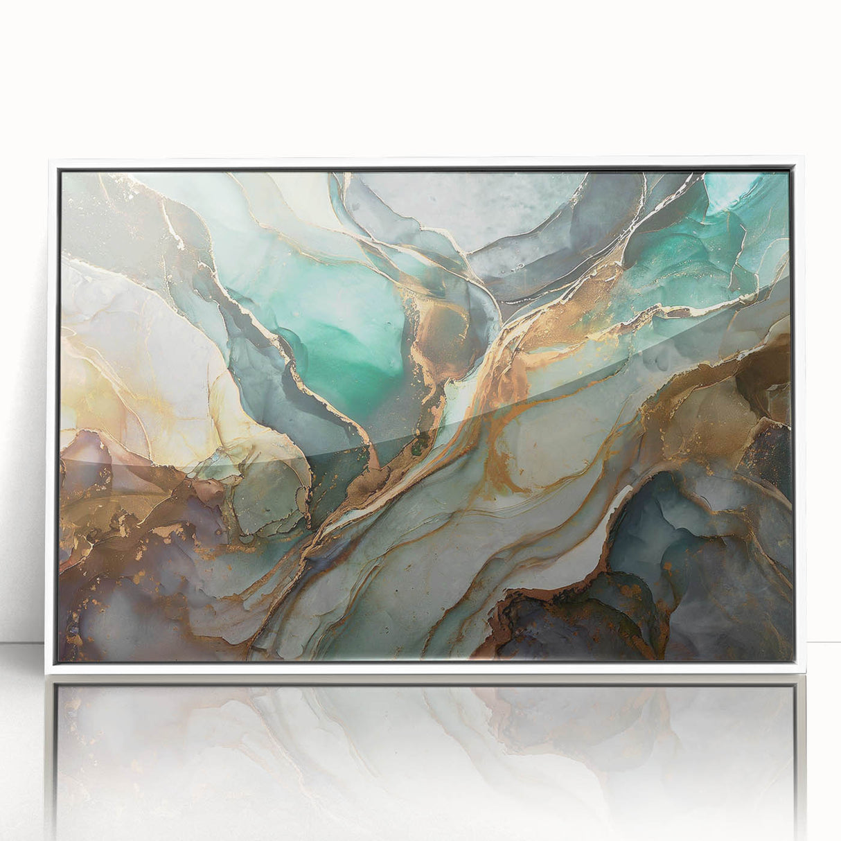 Framed wall art featuring an abstract design of colorful strokes and lines, set against a white background, perfect for modern décor.
