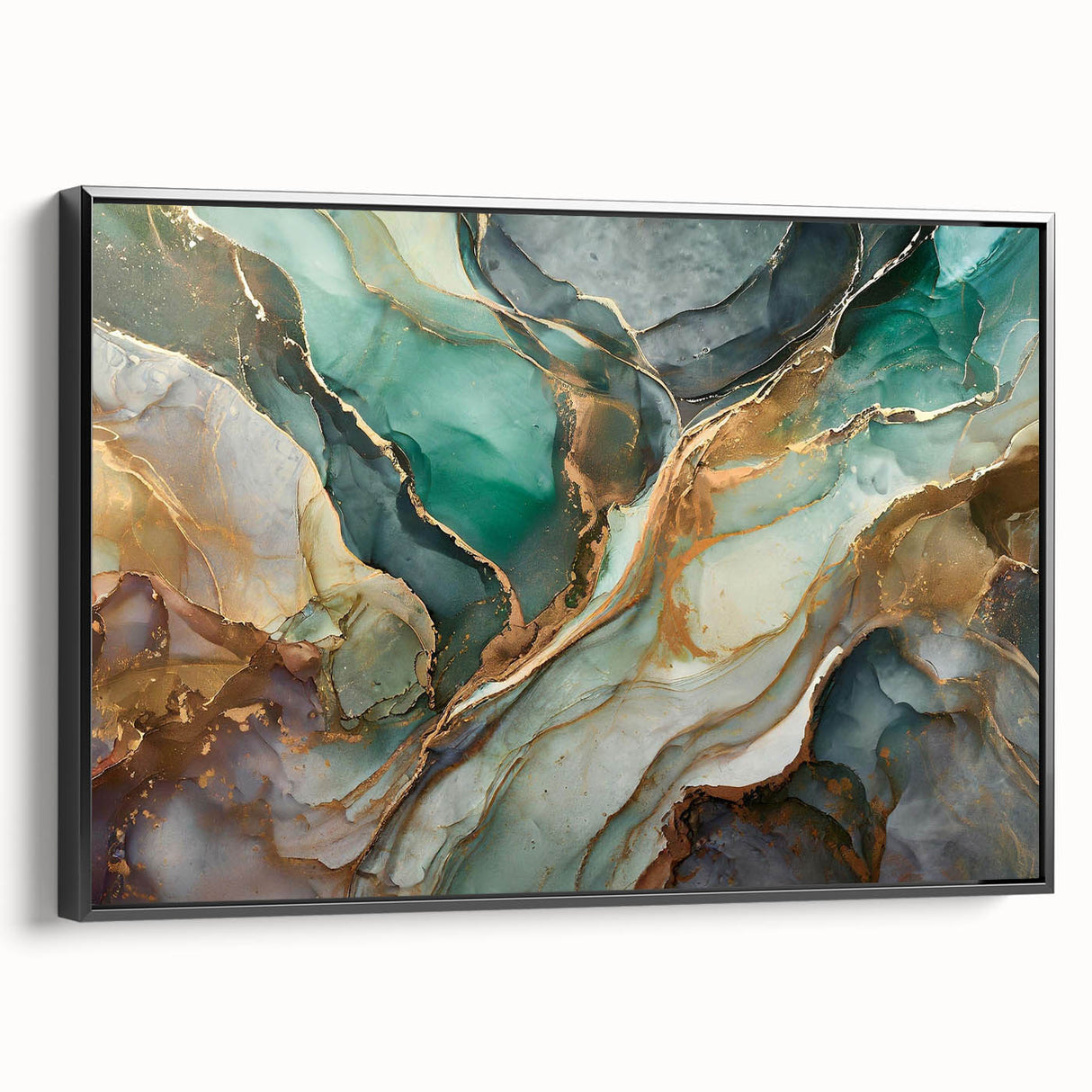 Framed abstract wall art featuring dynamic strokes and lines in black and white, showcasing a modern design on a sleek canvas.