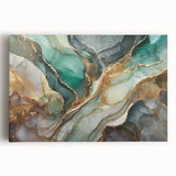 Abstract strokes and lines in vibrant colors create a modern wall art piece on stretched canvas, perfect for contemporary home decor.