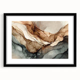 Abstract wall art design featuring colorful strokes and lines, framed in black with a mat, ideal for modern home decor and artistic spaces.