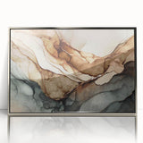 Framed abstract wall art featuring dynamic strokes and lines in silver and black, adding a modern touch to any decor.