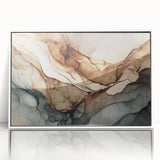 Framed abstract wall art featuring colorful strokes and lines in a modern acrylic design, showcased against a white background for a contemporary decor.