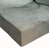 Close-up view of an abstract canvas wall art showcasing vibrant strokes and lines in shades of blue, orange, and yellow, perfect for modern decor.