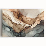 Abstract canvas wall art featuring vibrant strokes and lines in shades of blue, orange, and yellow, ideal for modern home decor.