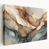 Abstract strokes and lines design on a stretched canvas wall art piece in vibrant colors, showcasing a modern aesthetic perfect for contemporary decor.