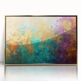 Framed abstract wall art featuring a dynamic design of gold and black strokes, perfect for modern home decor and stylish interiors.