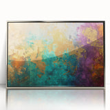 Framed abstract wall art showcasing dynamic strokes and lines in silver and blue hues, perfect for modern home decor and artistic ambiance.