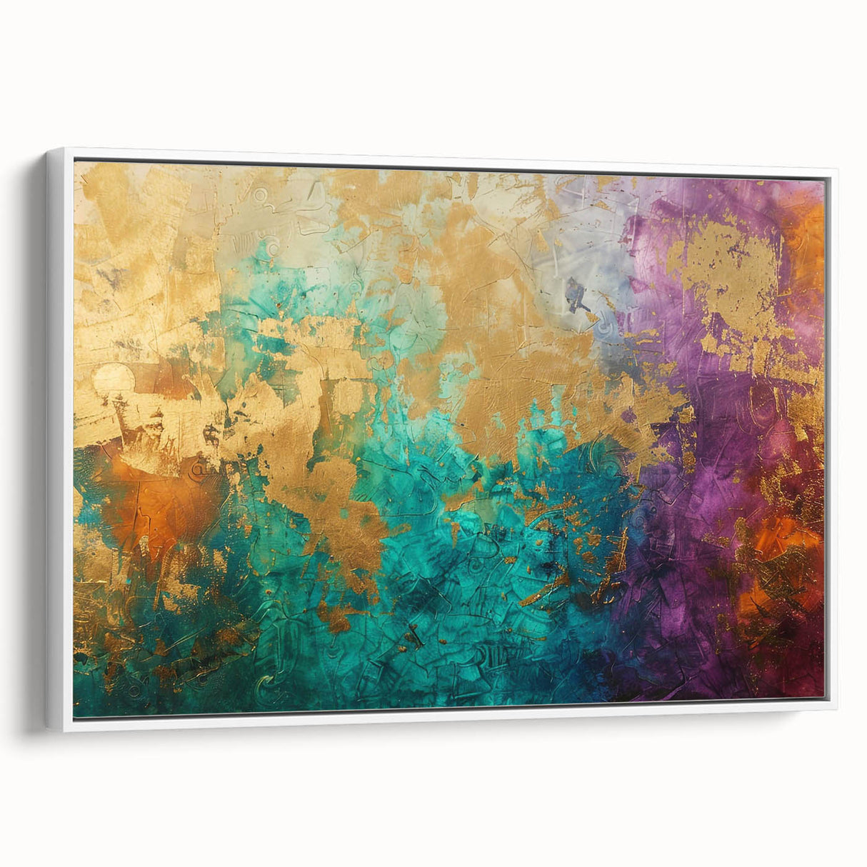 Framed abstract wall art featuring dynamic strokes and lines in soft pastels on a white canvas, showcasing modern artistic expression.