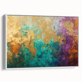 Framed abstract wall art featuring dynamic strokes and lines in soft pastels on a white canvas, showcasing modern artistic expression.
