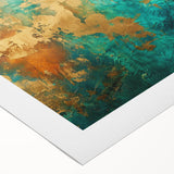 Abstract strokes and lines design on rolled canvas wall art, showcasing a vibrant color palette with fluid shapes, perfect for modern decor.