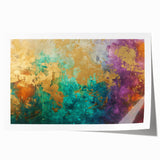 Abstract wall art print showcasing vibrant strokes and lines in a variety of colors, ideal for modern decor and artistic spaces.