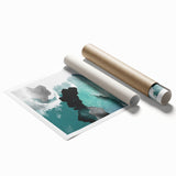 Abstract strokes and lines design in vibrant colors, showcased as a rolled print for wall art collection, highlighting modern artistic expression suitable for contemporary decor.