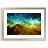Framed abstract wall art showcasing colorful strokes and lines in a silver frame, perfect for modern home decor and artistic interiors.