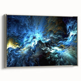 Framed canvas wall art showcasing an abstract strokes and lines design in silver hues, perfect for modern decor and artistic ambiance.