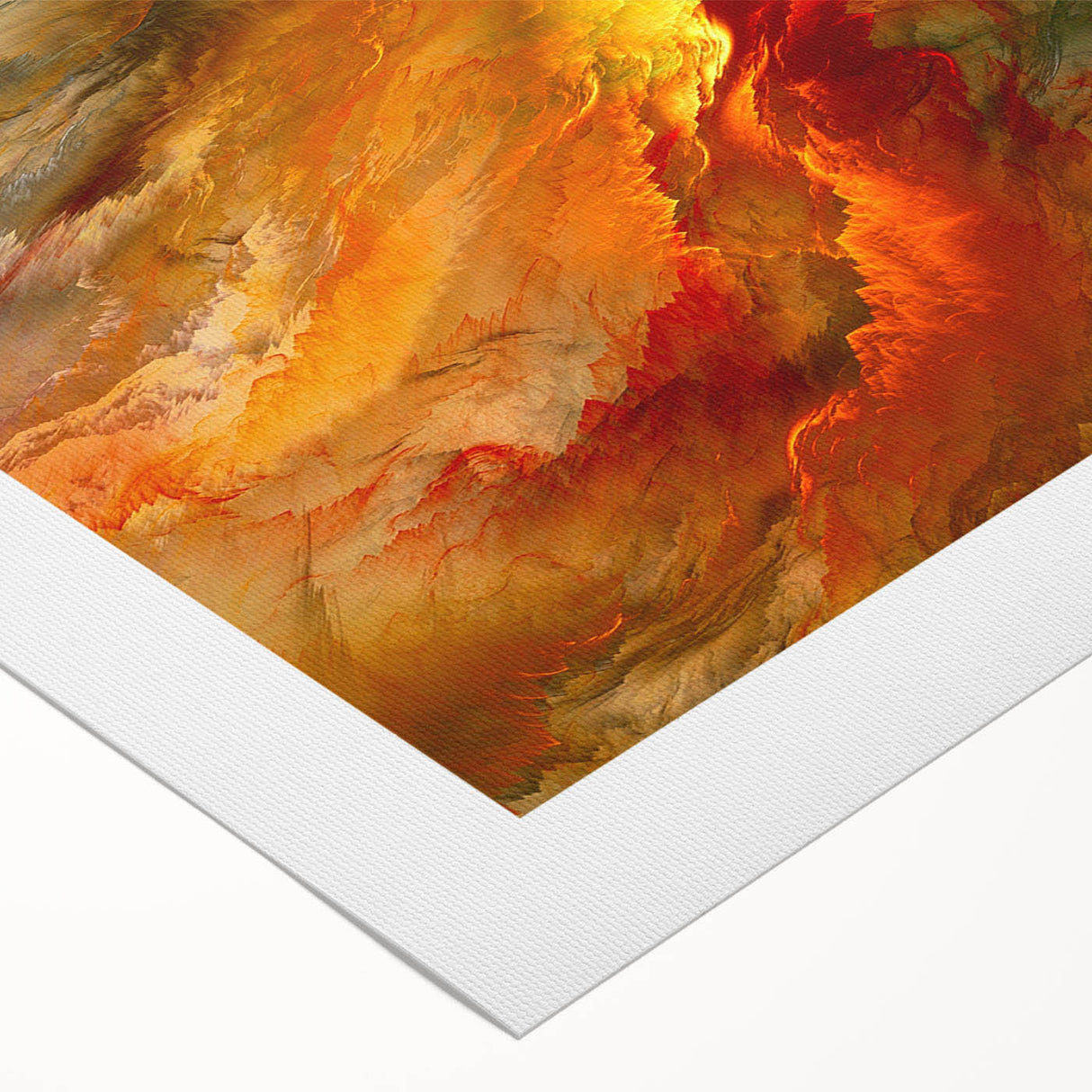 Abstract canvas wall art showcasing vibrant strokes and lines in shades of blue, orange, and gold, perfect for modern home decor.