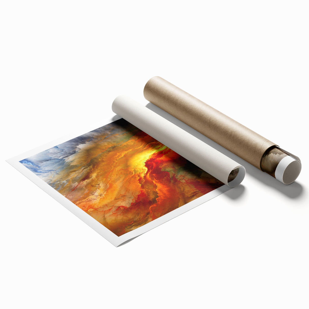Abstract wall art print showcasing dynamic strokes and lines in vibrant colors, ideal for modern home decor and artistic interior design.
