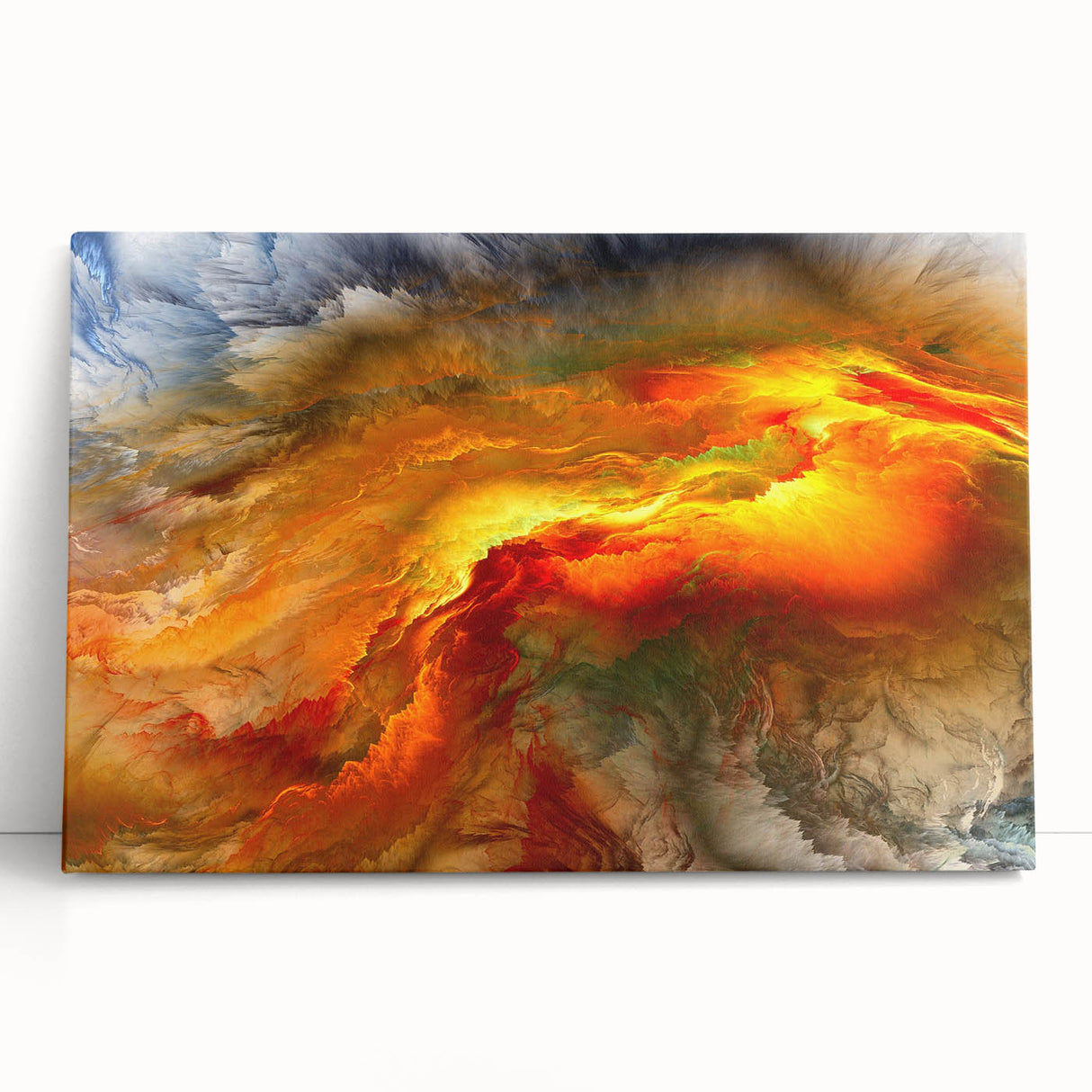 Abstract strokes and lines in vibrant colors create a modern canvas wall art piece, perfect for contemporary decor styles and artistic spaces.