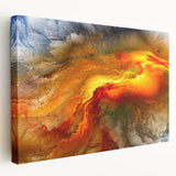 Abstract canvas wall art showcasing vibrant strokes and lines in bold colors, perfect for modern home decor or office spaces.