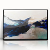 Framed abstract wall art featuring colorful strokes and lines on a black background, perfect for modern home decor and artistic interiors.