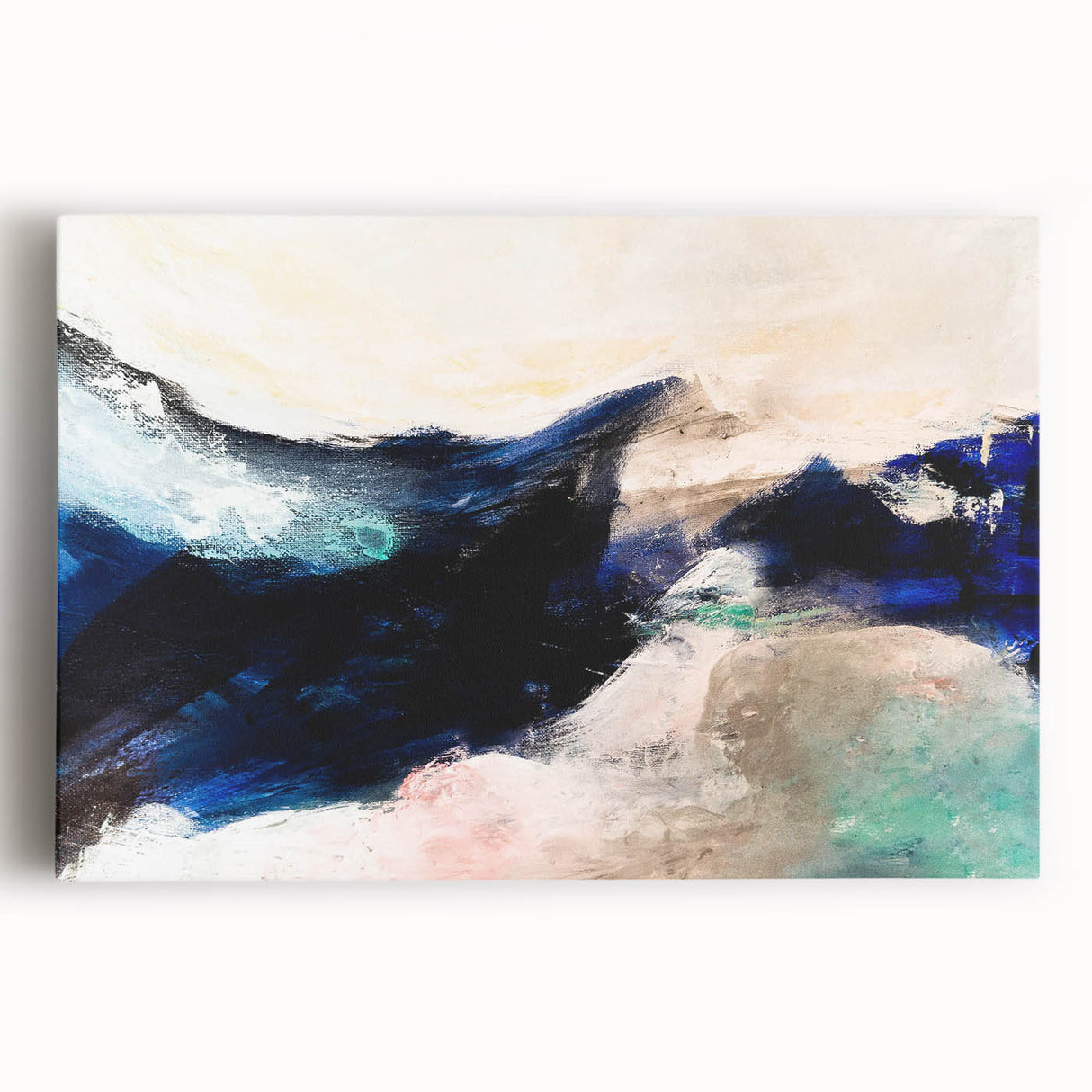 Abstract canvas wall art showcasing a vibrant strokes and lines design in bold colors, perfect for modern home decor and artistic expression.