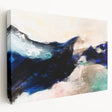Abstract canvas wall art showcasing vibrant strokes and lines in various colors, including blue, yellow, and red, designed for modern decor.