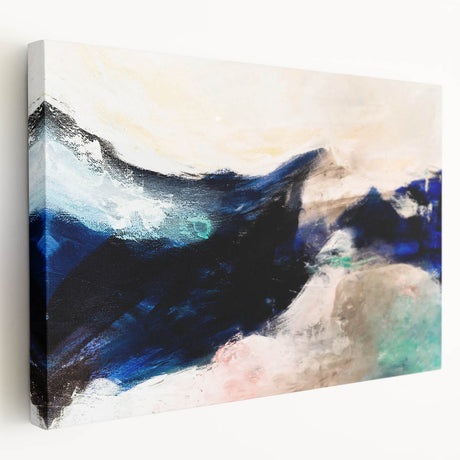 Abstract canvas wall art showcasing vibrant strokes and lines in various colors, including blue, yellow, and red, designed for modern decor.