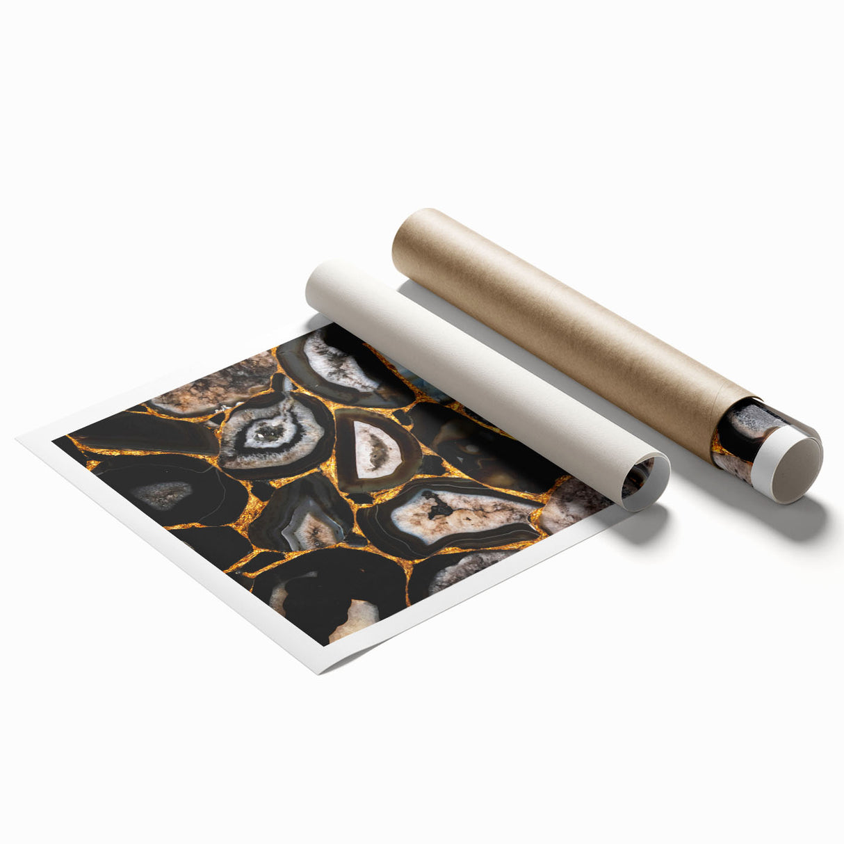 Abstract strokes and lines in vibrant colors create a modern wall art design, ideal for contemporary decor. This rolled print showcases dynamic patterns, perfect for enhancing living spaces.