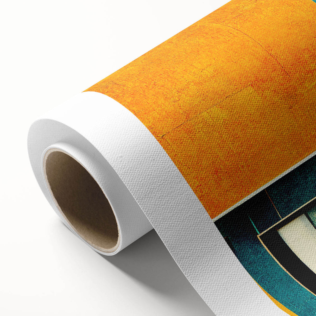 Abstract strokes and lines design on rolled canvas wall art, showcasing vibrant colors and dynamic patterns, perfect for modern home decor. Packaged securely for delivery.