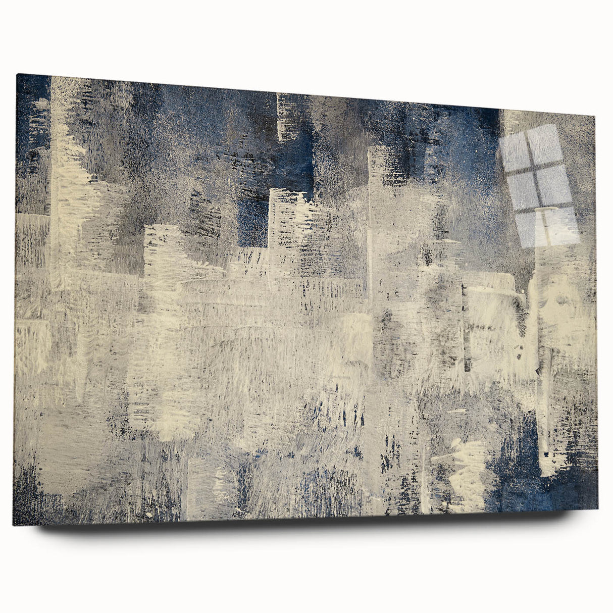 Abstract wall art featuring dynamic strokes and lines in vibrant colors, displayed in an acrylic glass frame from the 559 collection, perfect for modern decor.