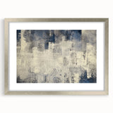 Abstract wall art featuring a dynamic design of colorful strokes and lines, framed in silver with a mat, perfect for modern decor and artistic home styling.