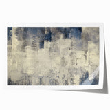 Abstract wall art print featuring vibrant strokes and lines in a mix of blue, yellow, and pink colors, designed to enhance modern interiors and add a creative touch.