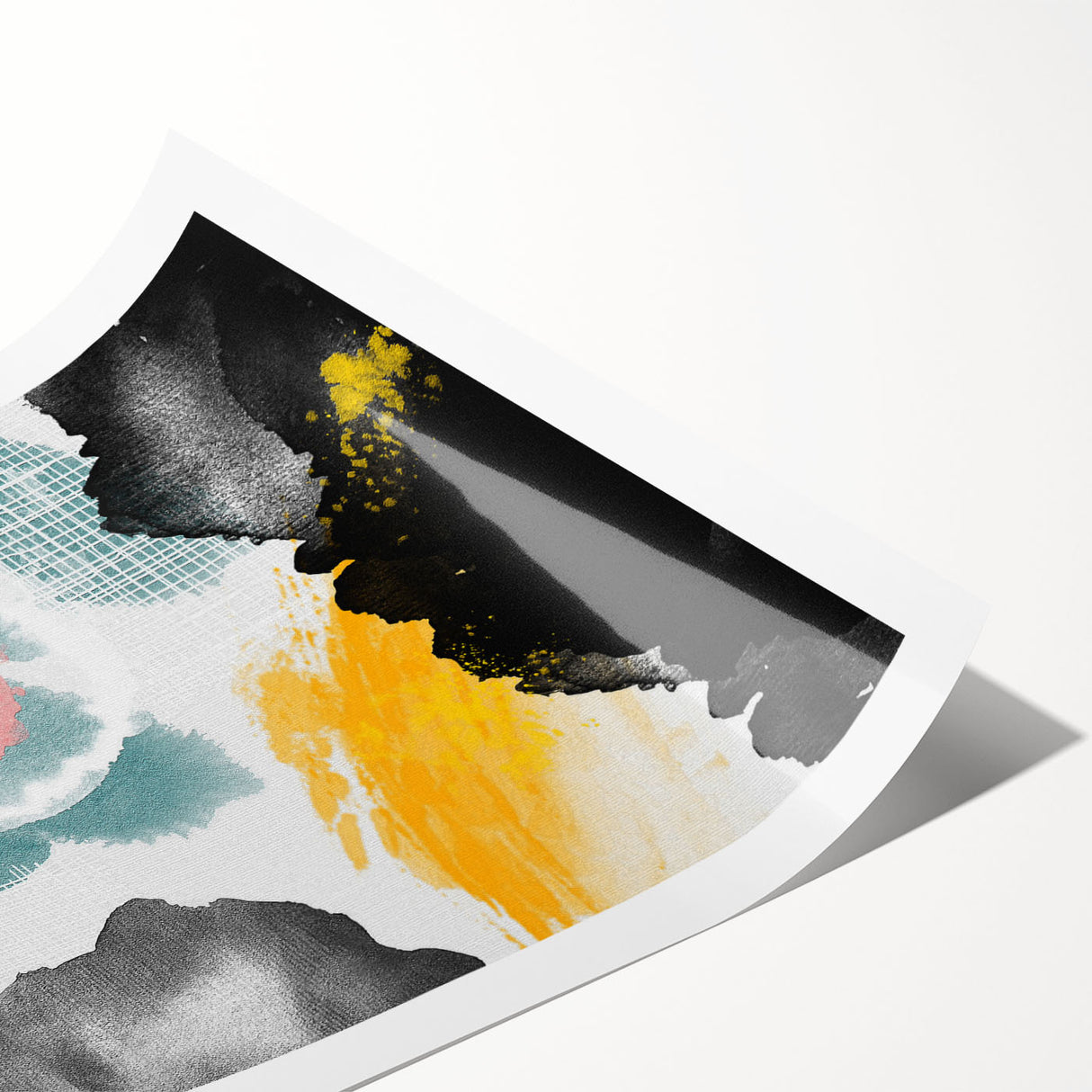 Abstract wall art print showcasing vibrant strokes and lines in bold colors, perfect for modern decor. Ideal for adding a contemporary touch to any space.