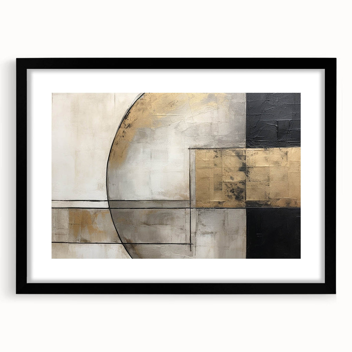 Modern Strokes and Lines Abstract Art on Canvas - Geometric Line Design